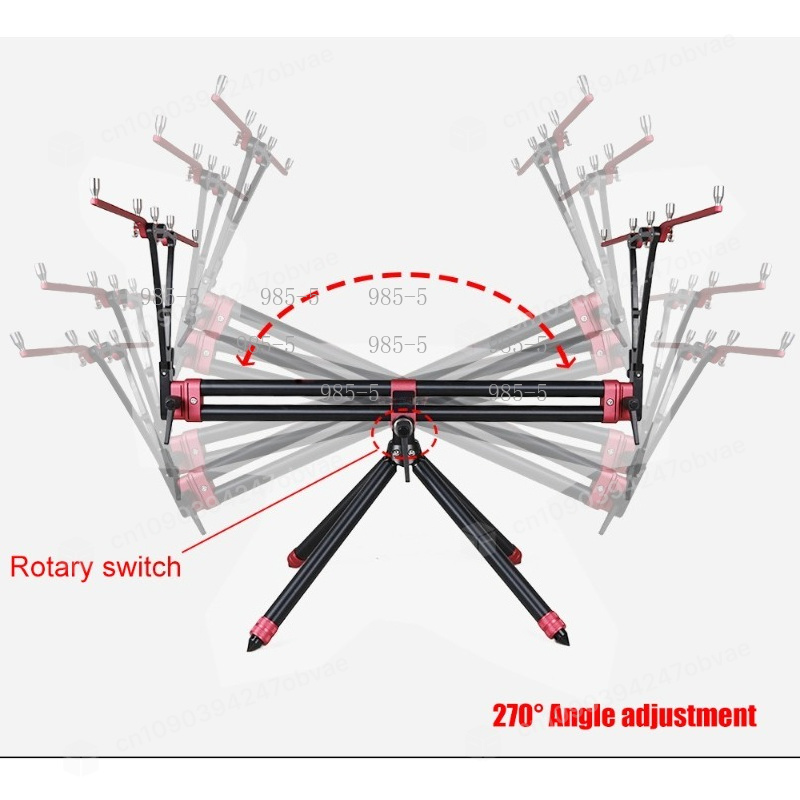 Fishing Rod Holder - 5 Heads Aluminum Alloy Fishing Rod
